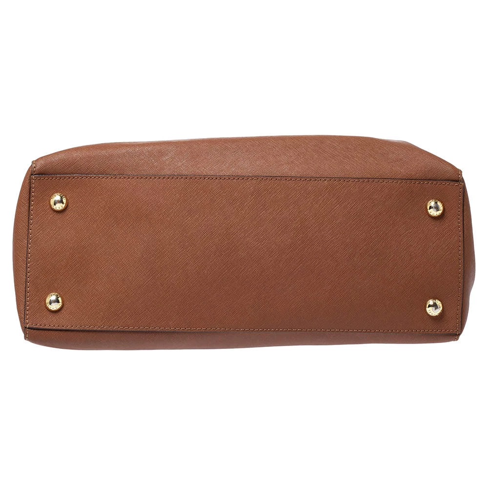 MICHAEL Michael Kors Tan Leather Jet Set Travel Tote For Women - Image 6