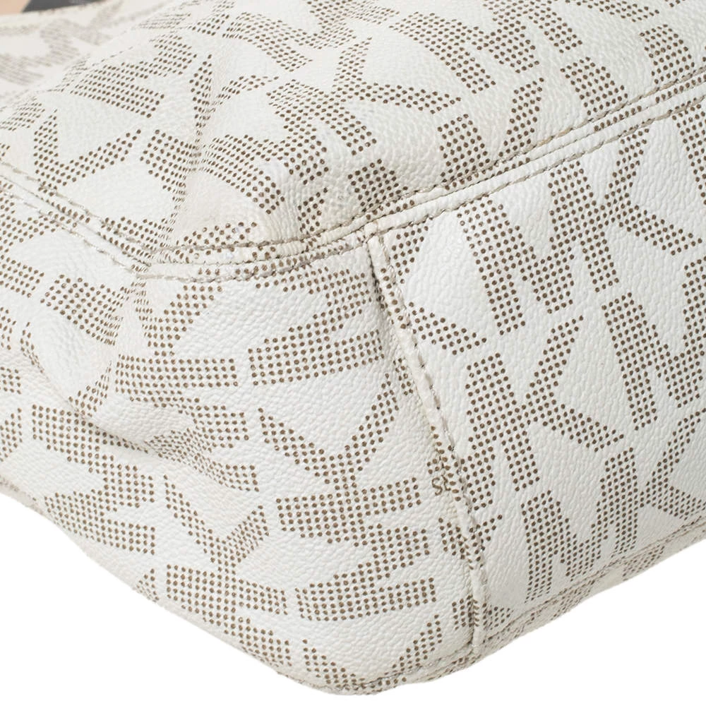 MICHAEL Michael Kors Cream Coated Canvas And Leather Jet Set Travel Chain Shoulder Bag For Women - Image 10