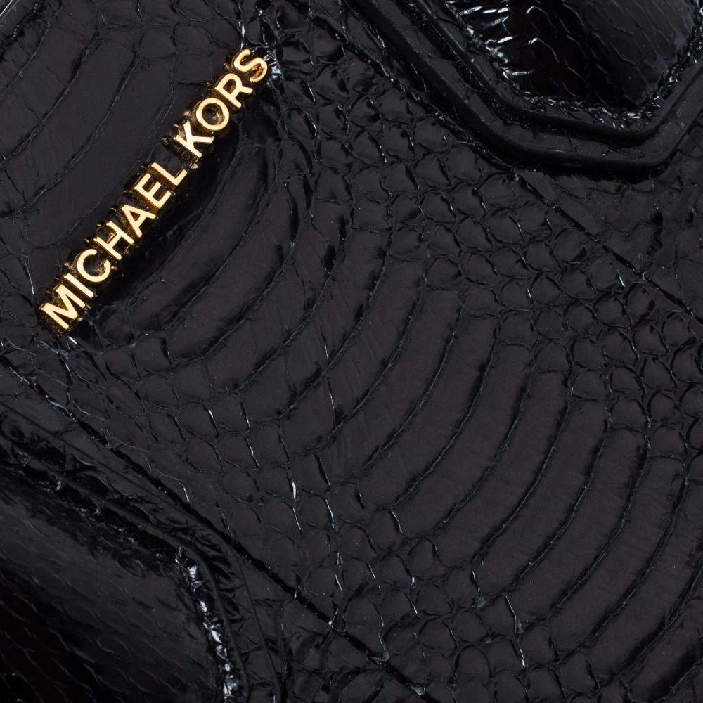 Michael Kors Black Snakeskin Small Mercer Tote For Women - Image 5