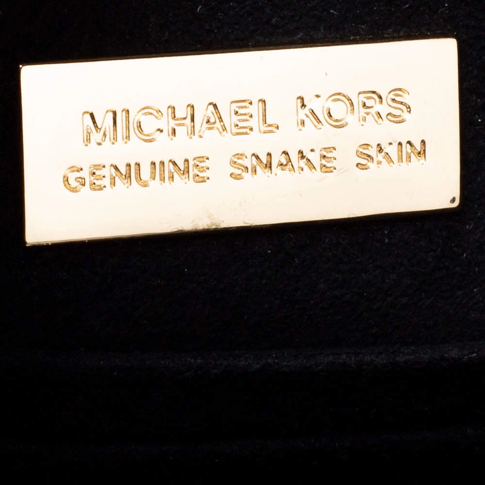 Michael Kors Black Snakeskin Small Mercer Tote For Women - Image 9