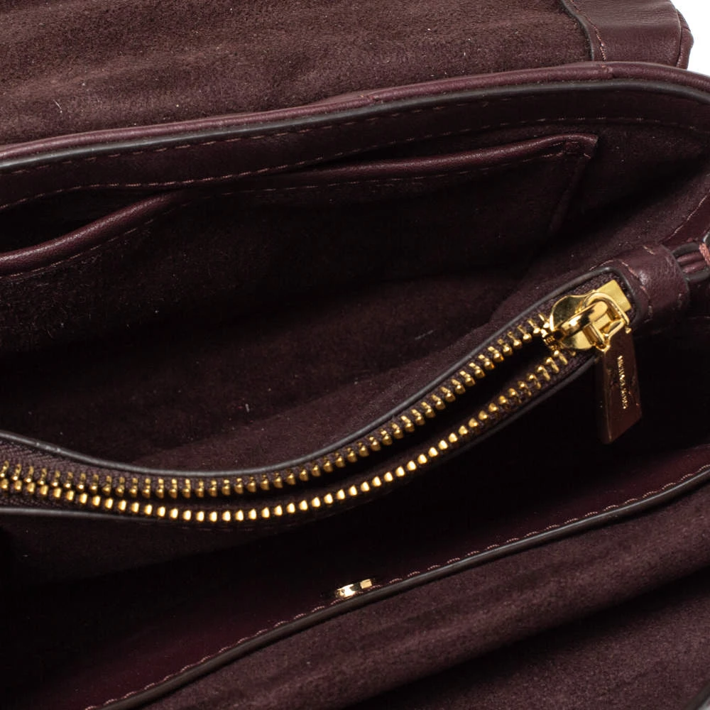 Michael Kors Burgundy Leather Medium Cece Shoulder Bag For Women - Image 7