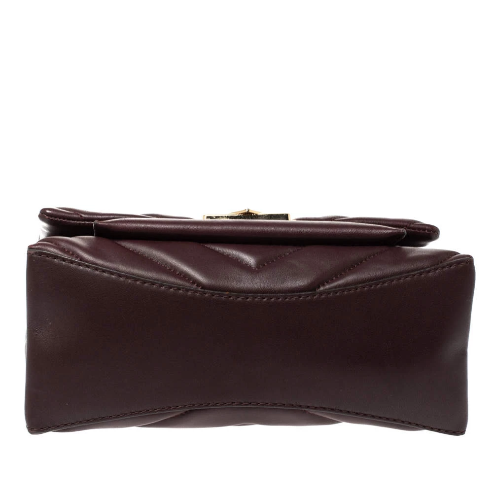 Michael Kors Burgundy Leather Medium Cece Shoulder Bag For Women - Image 6