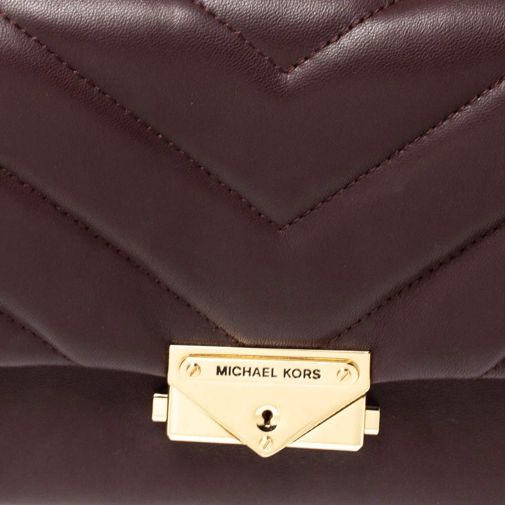 Michael Kors Burgundy Leather Medium Cece Shoulder Bag For Women - Image 5