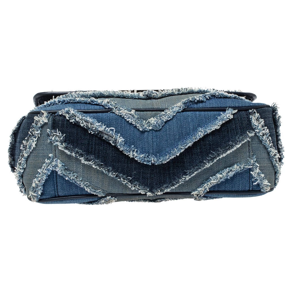Michael Kors Blue Denim And Leather Vivianne Shoulder Bag For Women - Image 6