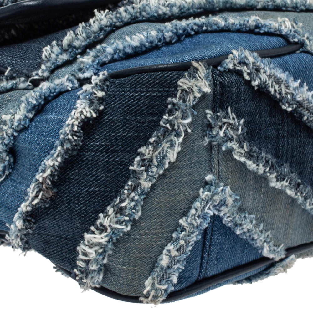 Michael Kors Blue Denim And Leather Vivianne Shoulder Bag For Women - Image 11