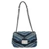 Michael Kors Blue Denim And Leather Vivianne Shoulder Bag For Women