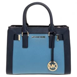 Michael Kors Two Tone Blue Saffiano Leather Small Dillon Tote For Women