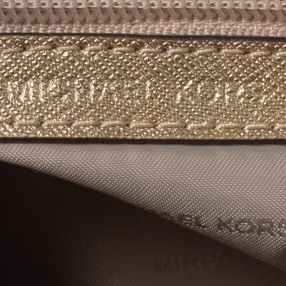 Michael Kors Metallic Gold Leather Mini Ava Top Handle Bag For Women - Image 10