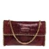 Michael Kors Red Snakeskin Effect Leather Chain Shoulder Bag For Women