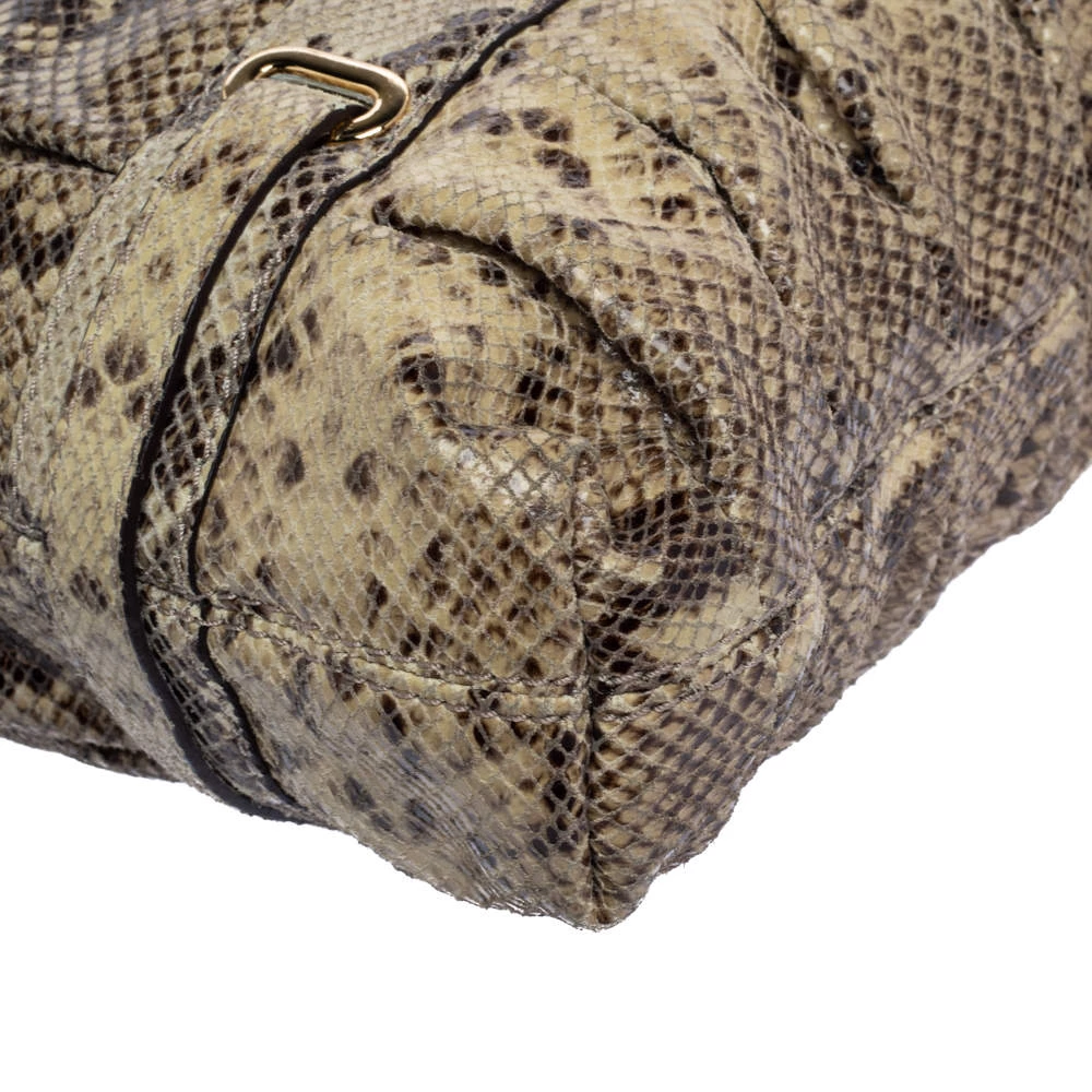 Michael Kors Beige Python Effect Leather Satchel For Women - Image 11