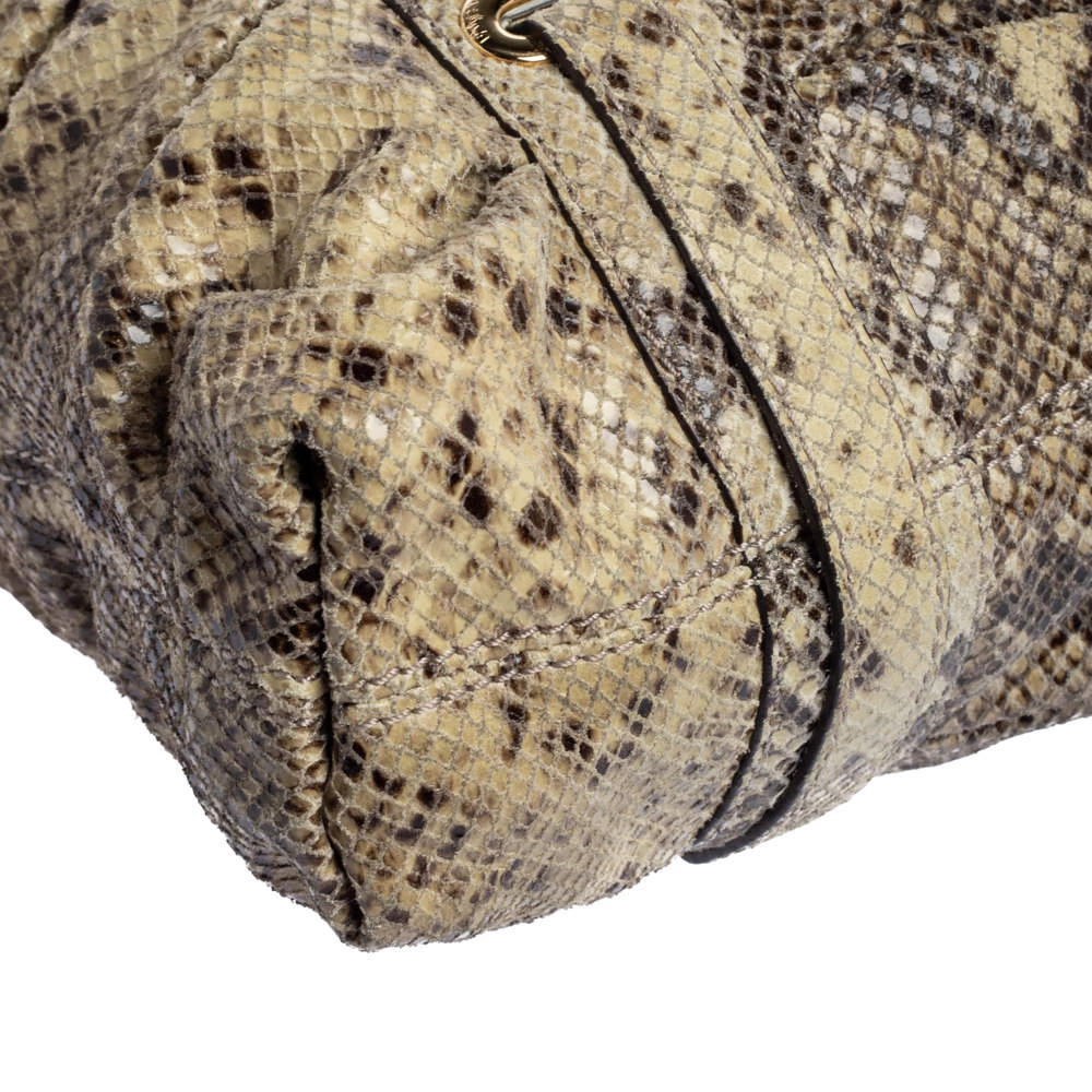 Michael Kors Beige Python Effect Leather Satchel For Women - Image 10