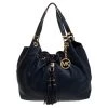 Michael Kors Blue Leather Large Camden Drawstring Shoulder Bag For Women