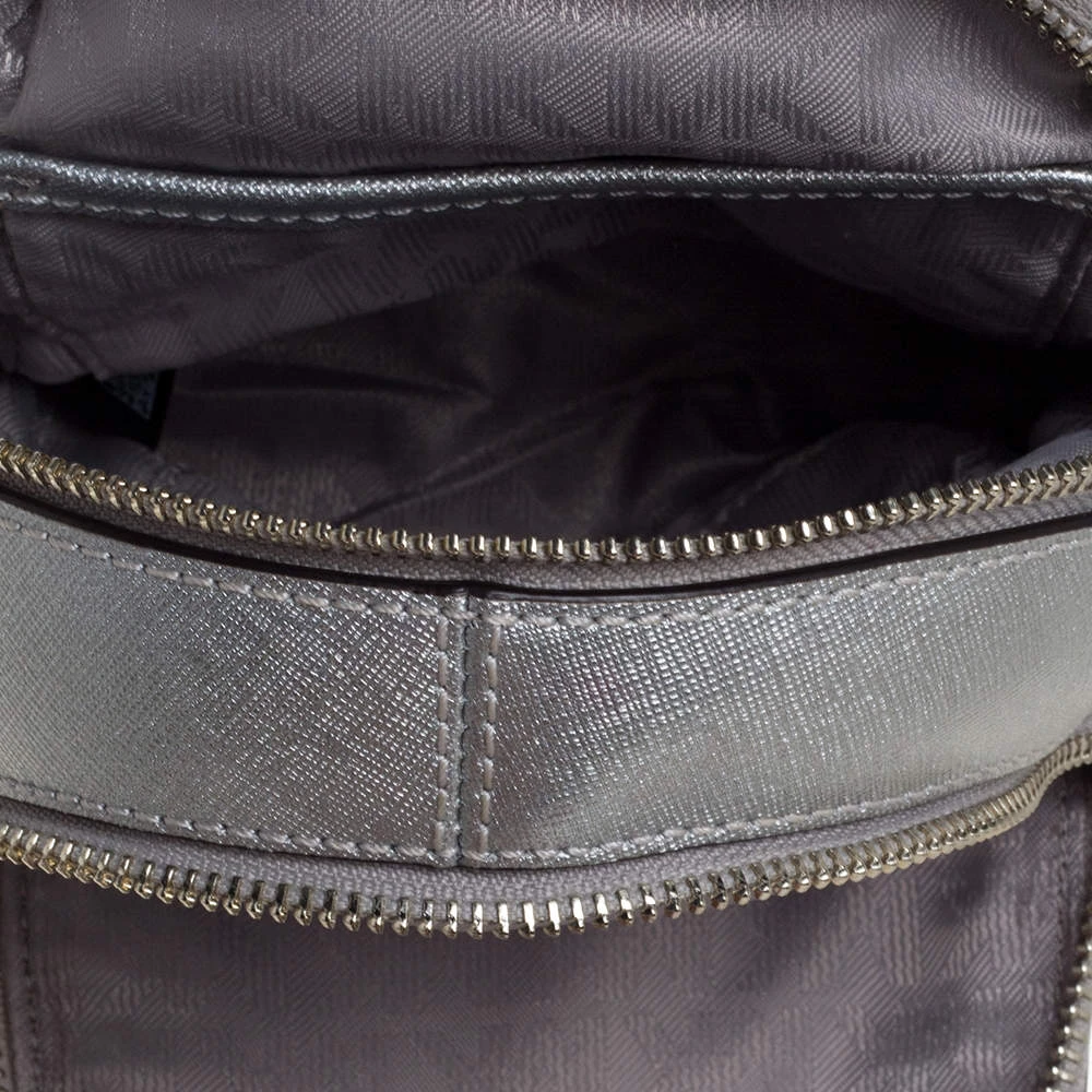 Michael Kors Silver Leather Mini Rhea Backpack For Women - Image 9