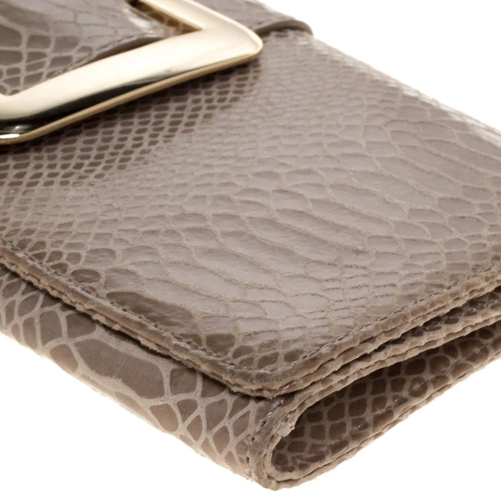 Michael Michael Kors Light Olive Python Effect Leather Sutton Clutch For Women - Image 11