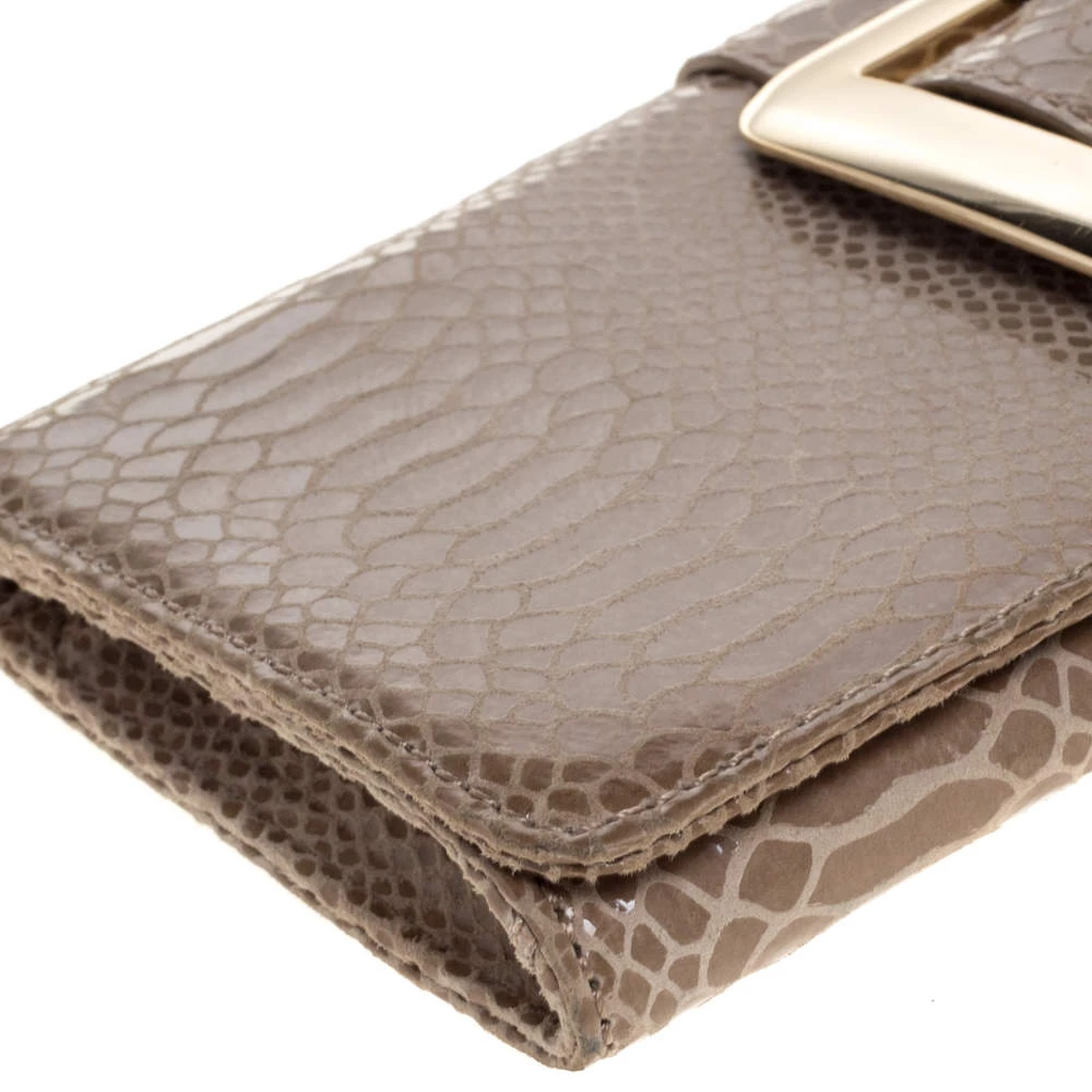 Michael Michael Kors Light Olive Python Effect Leather Sutton Clutch For Women - Image 10