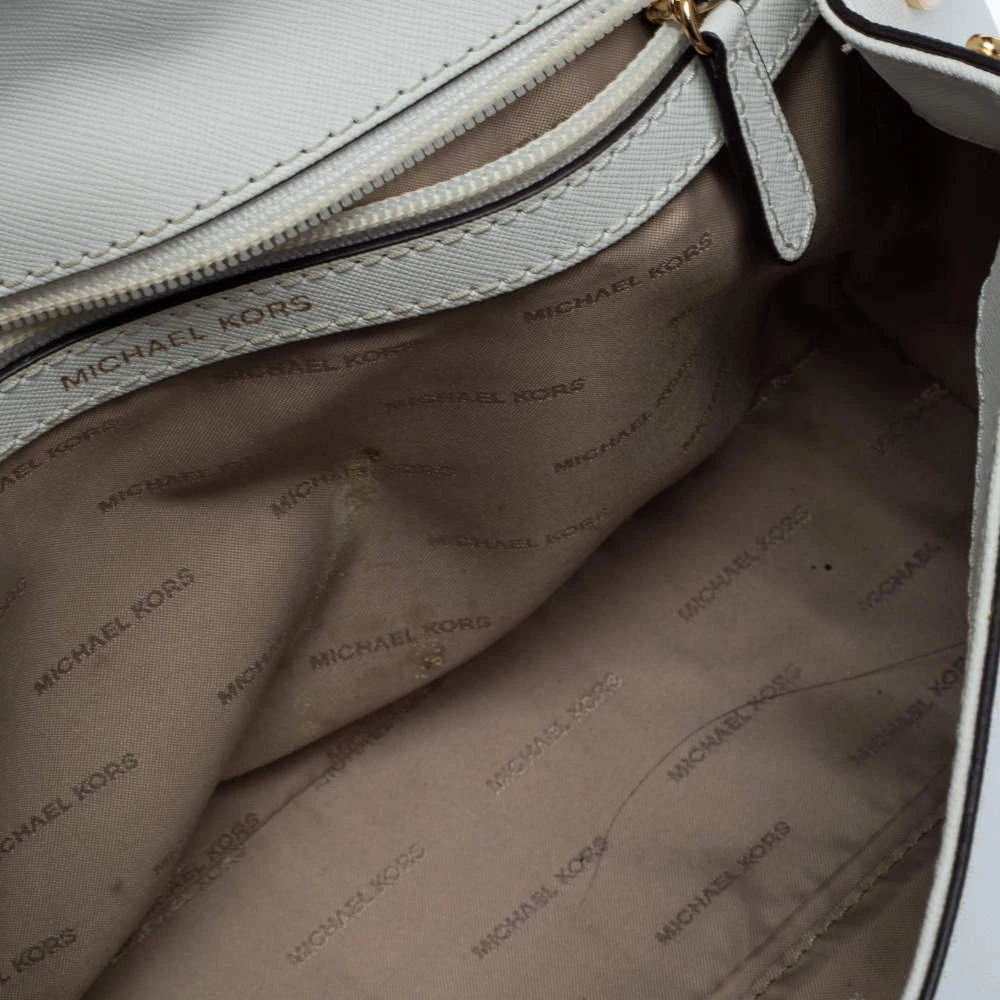 Michael Kors White Leather Small Ava Top Handle Bags For Women - Image 9