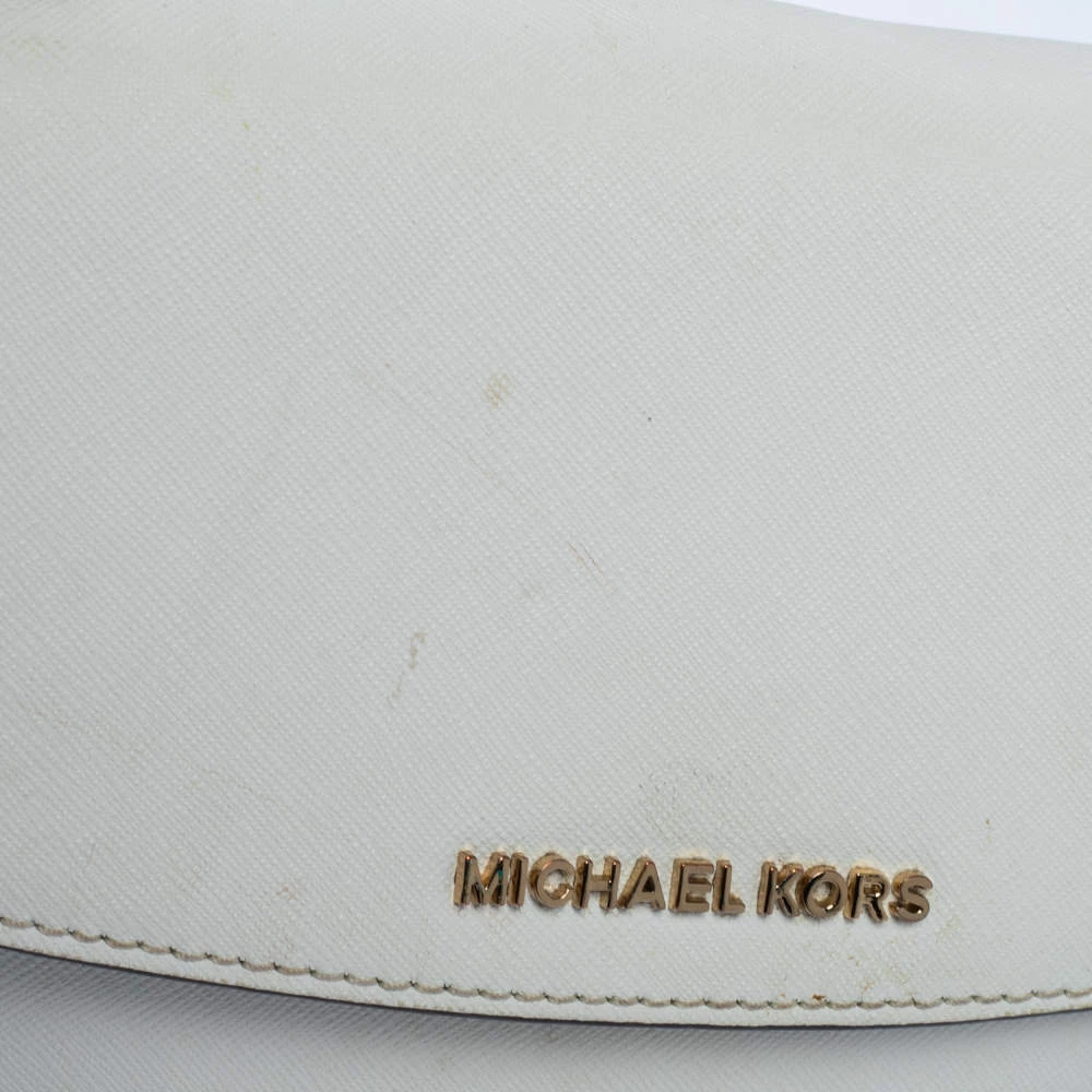 Michael Kors White Leather Small Ava Top Handle Bags For Women - Image 5