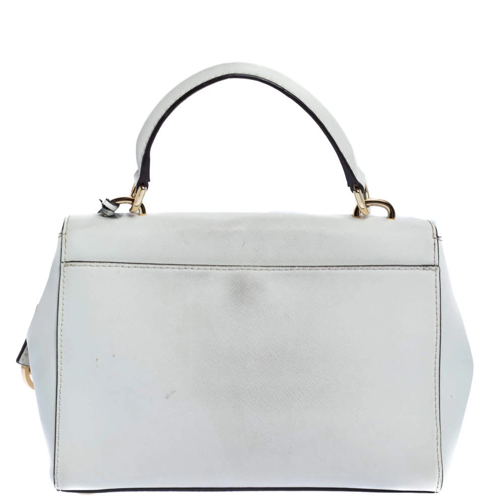 Michael Kors White Leather Small Ava Top Handle Bags For Women - Image 4