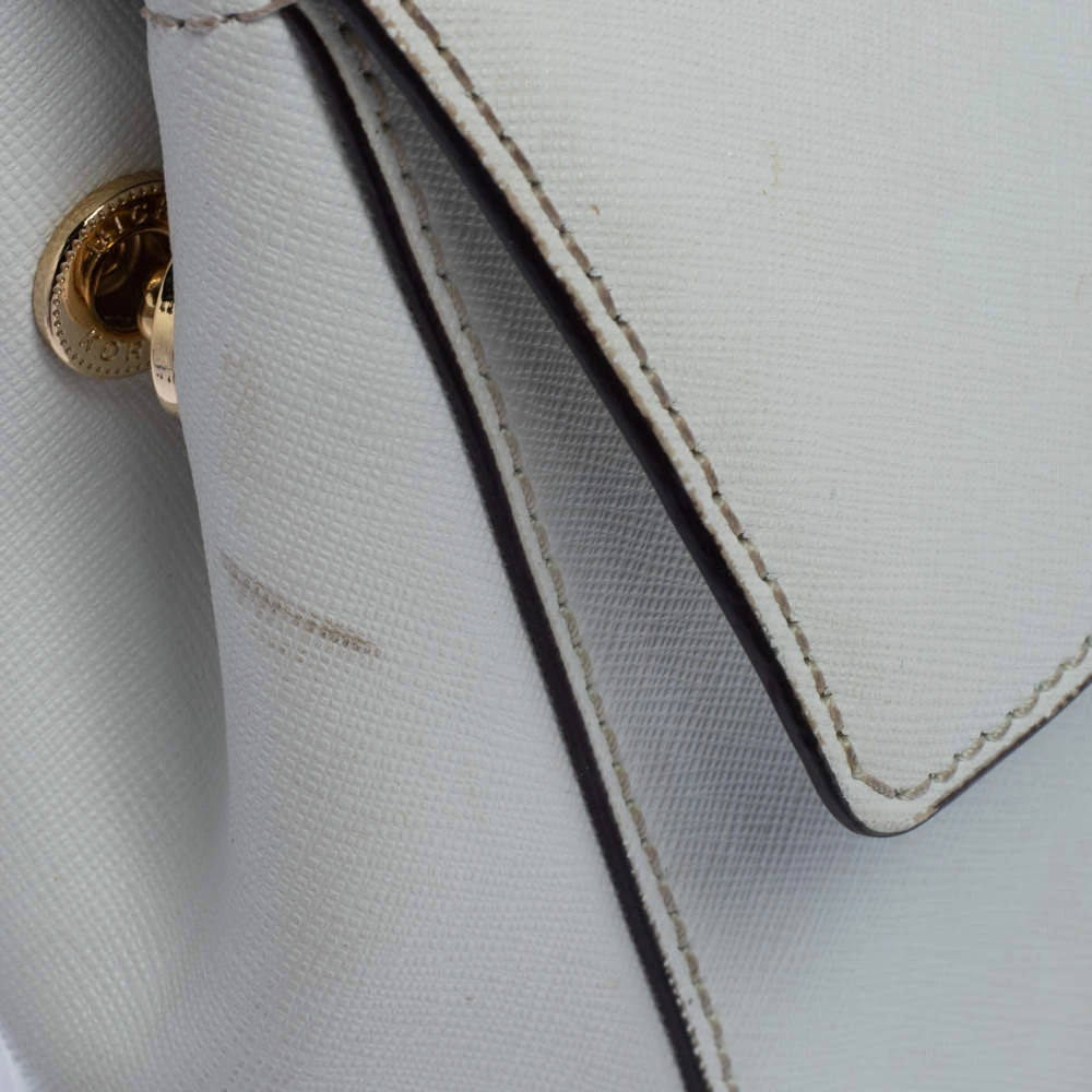 Michael Kors White Leather Small Ava Top Handle Bags For Women - Image 7