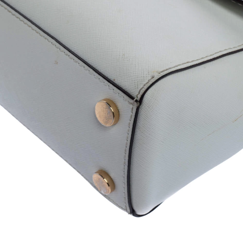 Michael Kors White Leather Small Ava Top Handle Bags For Women - Image 12