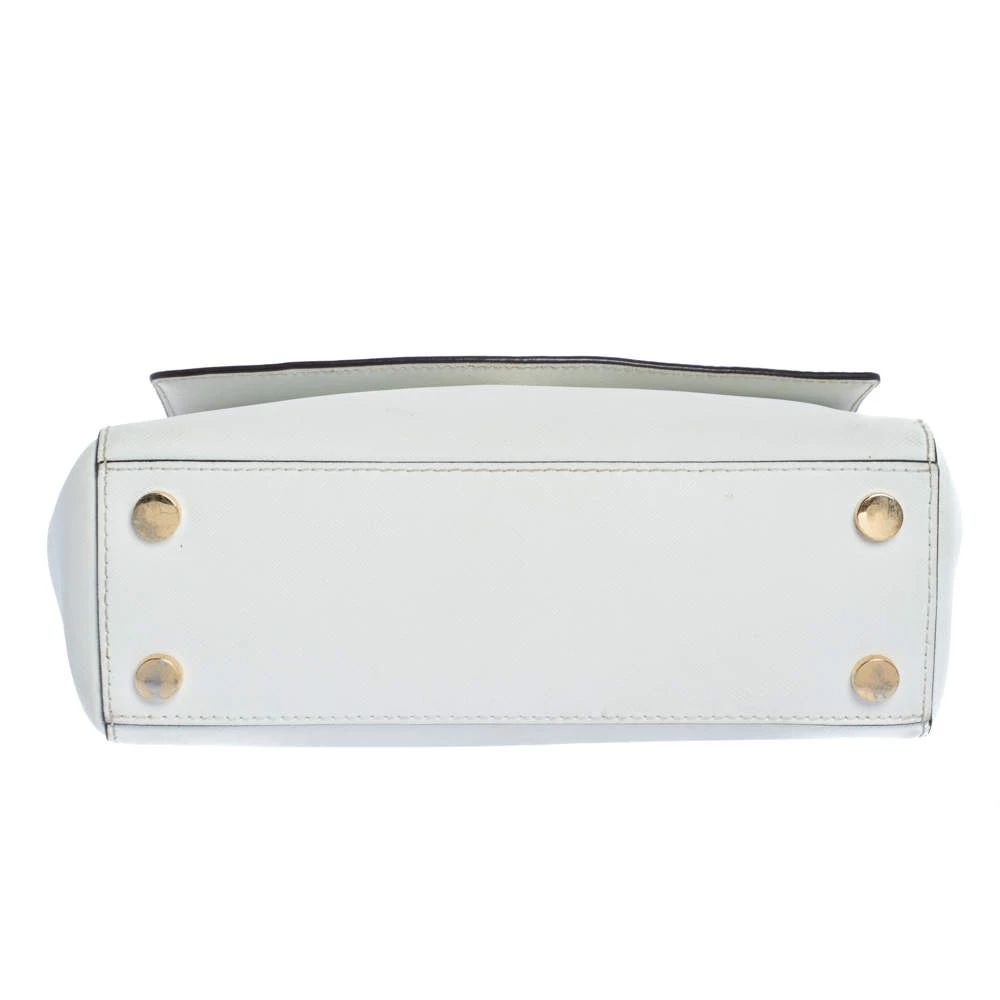 Michael Kors White Leather Small Ava Top Handle Bags For Women - Image 8