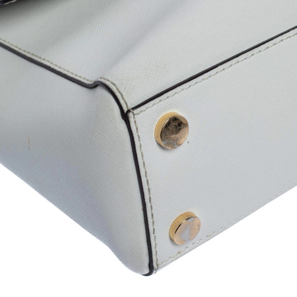 Michael Kors White Leather Small Ava Top Handle Bags For Women - Image 13