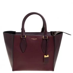 Michael Kors Collection Burgundy Leather Medium Gracie Tote For Women