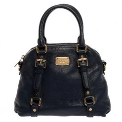 Michael Michael Kors Dark Blue Leather Bedford Satchel For Women