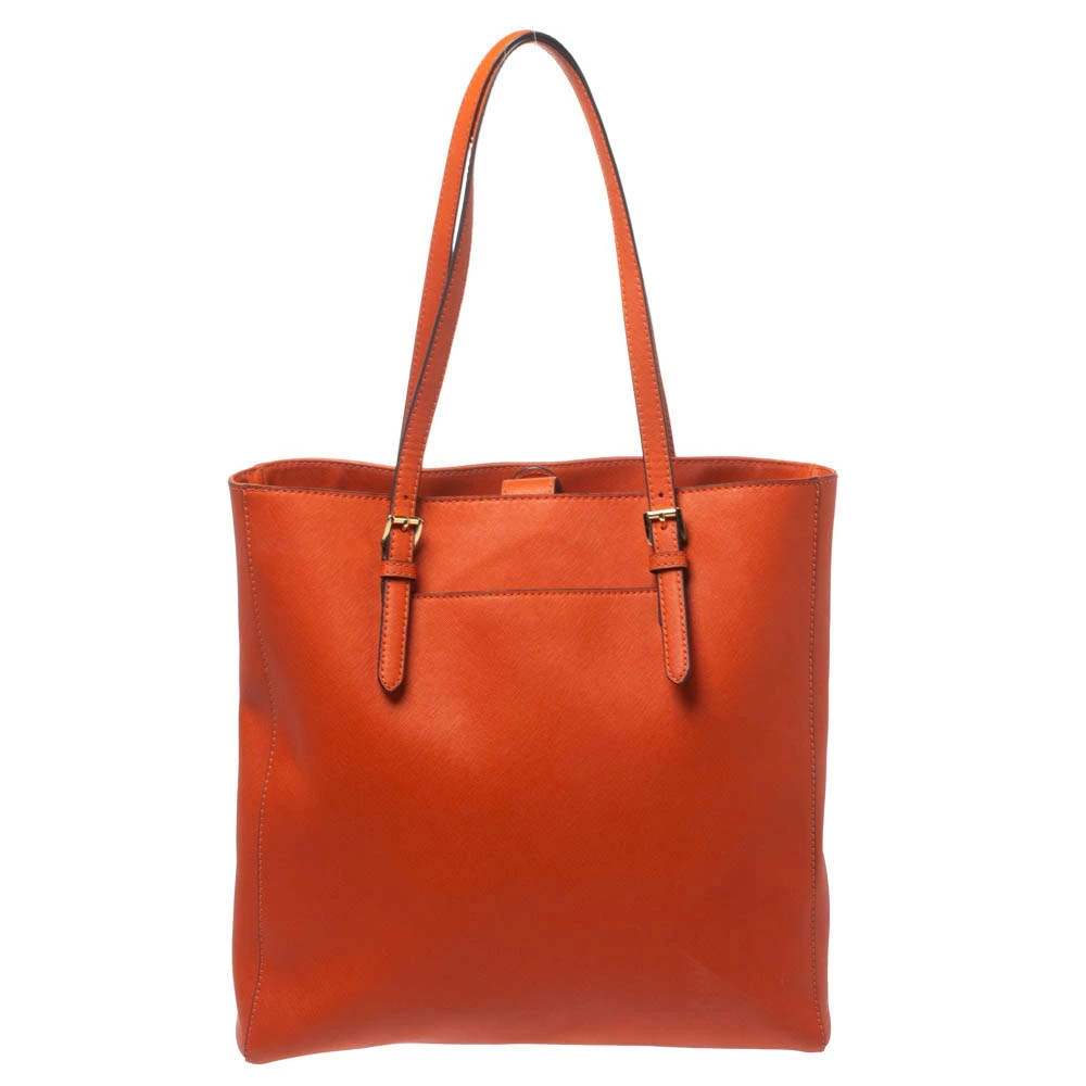 MICHAEL Michael Kors Orange Leather Large Jet Set Travel Tote For Women - Image 4