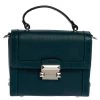 Michael Kors Dark Teal Leather Small Jayne Top Handle Bag For Women