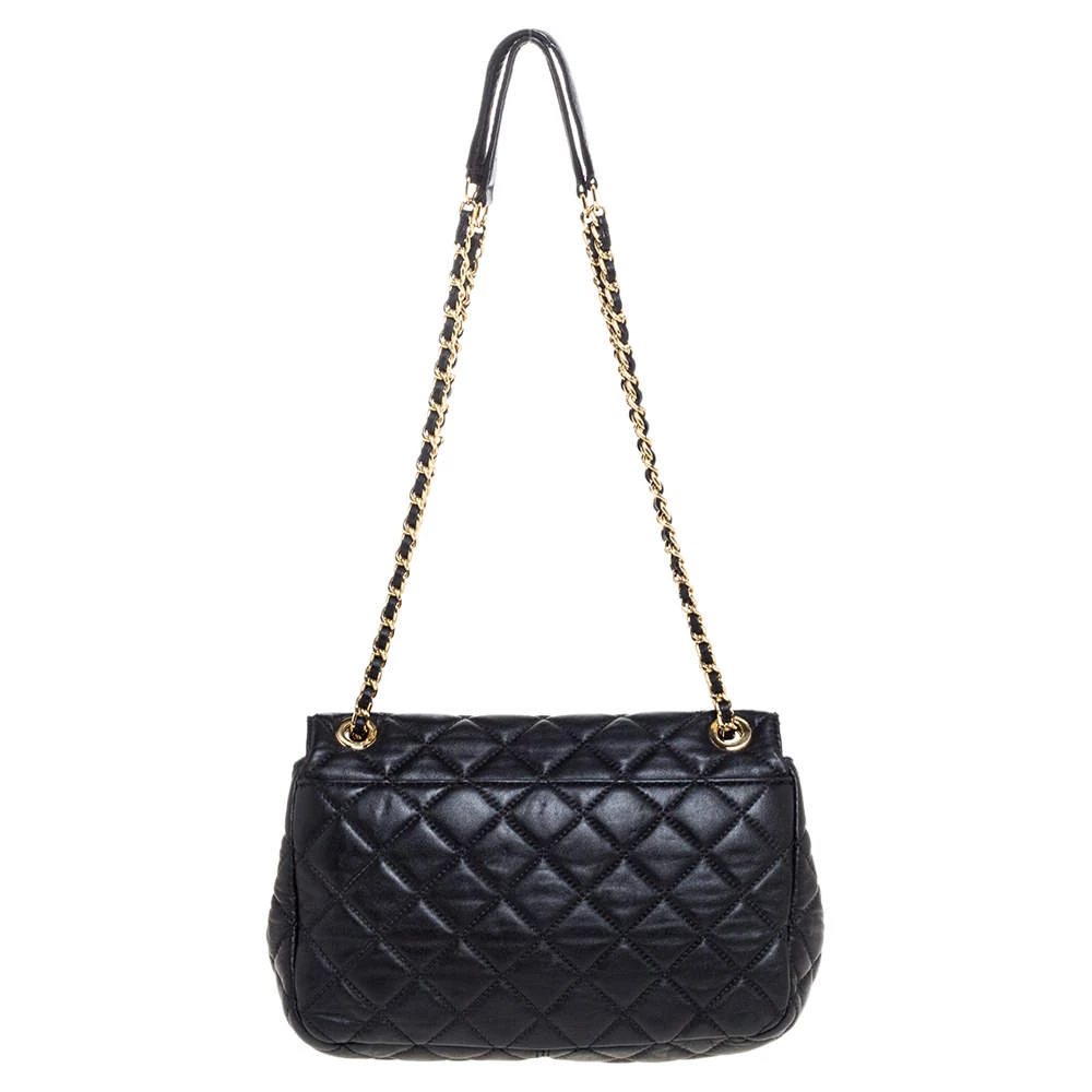 Michael Kors Black Leather Vivianne Shoulder Bag For Women - Image 4
