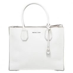 Michael Kors White Leather Mercer Tote For Women