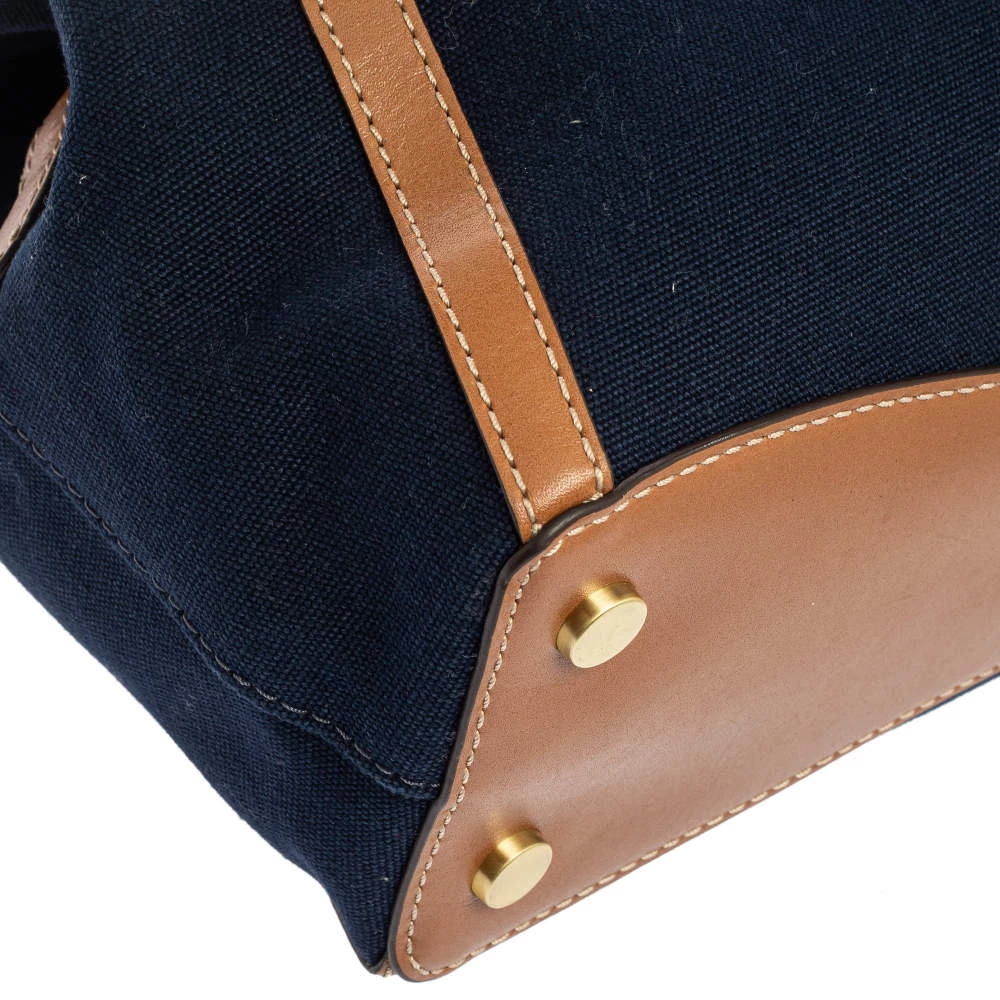 Michael Kors Blue/Brown Denim And Leather Large Raven Shoulder Bag For Women - Image 11