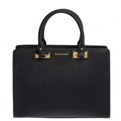 Michael Kors Navy Blue Leather Large Quinn Satchel For Women