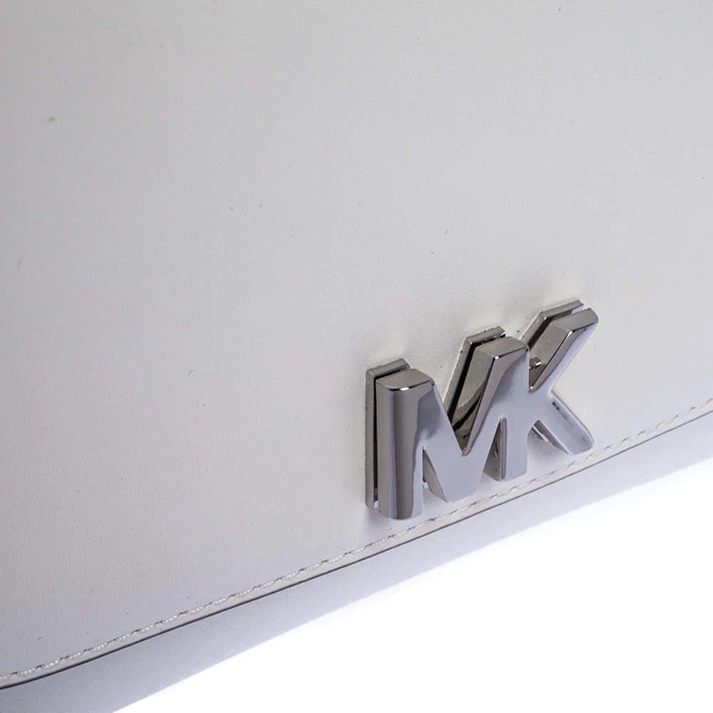 Michael Kors White Leather Mott Top Handle Bag For Women - Image 5