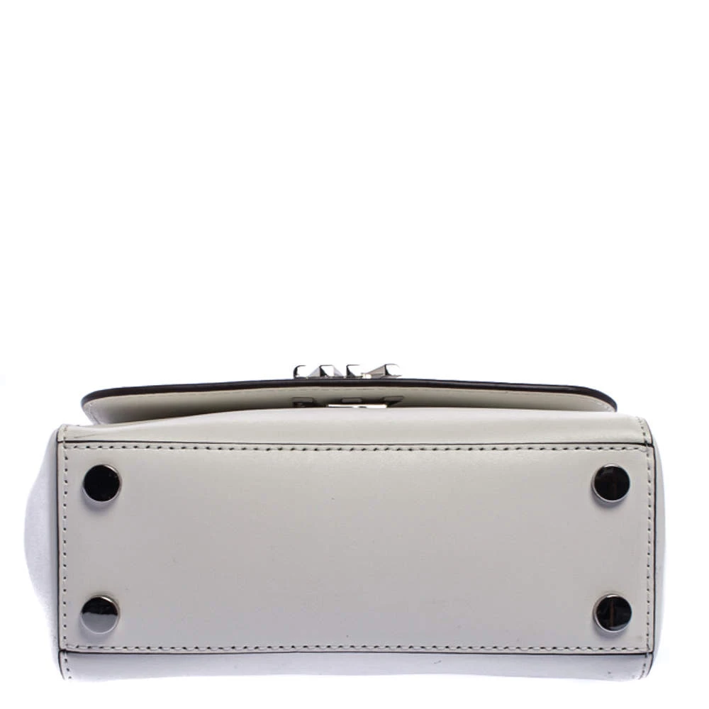 Michael Kors White Leather Mott Top Handle Bag For Women - Image 9