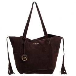 Michael Kors Dark Brown Suede Ashburry Shoulder Bag For Women