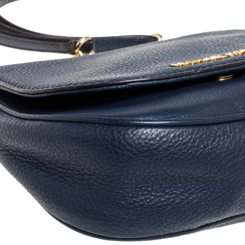 Michael Kors Blue Leather Flap Crossbody Bag For Women - Image 10
