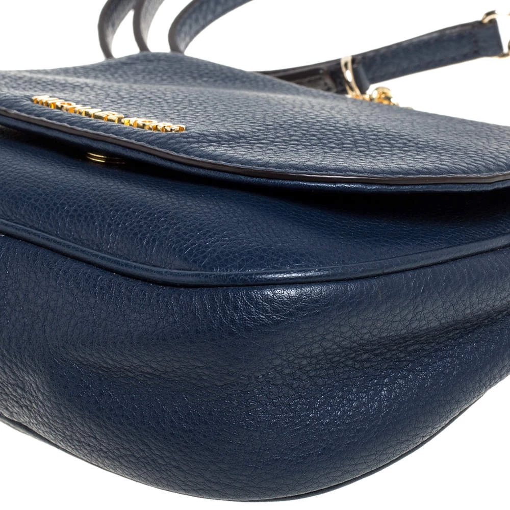 Michael Kors Blue Leather Flap Crossbody Bag For Women - Image 11