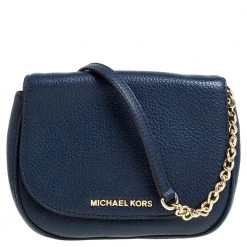 Michael Kors Blue Leather Flap Crossbody Bag For Women