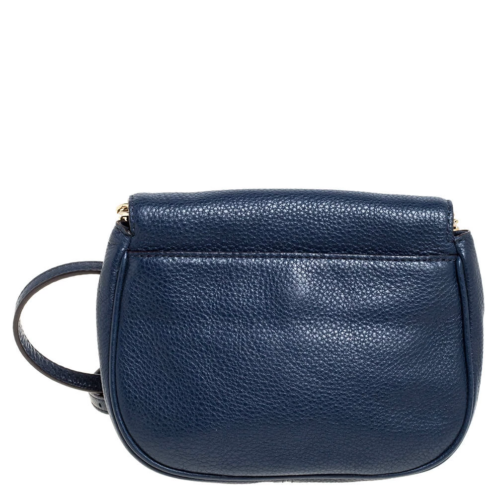 Michael Kors Blue Leather Flap Crossbody Bag For Women - Image 4