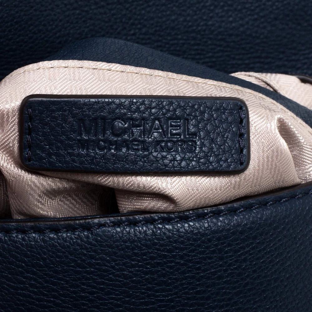 Michael Kors Blue Leather Flap Crossbody Bag For Women - Image 8