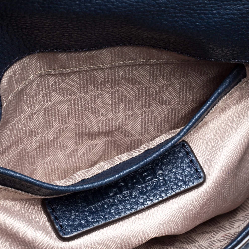 Michael Kors Blue Leather Flap Crossbody Bag For Women - Image 7