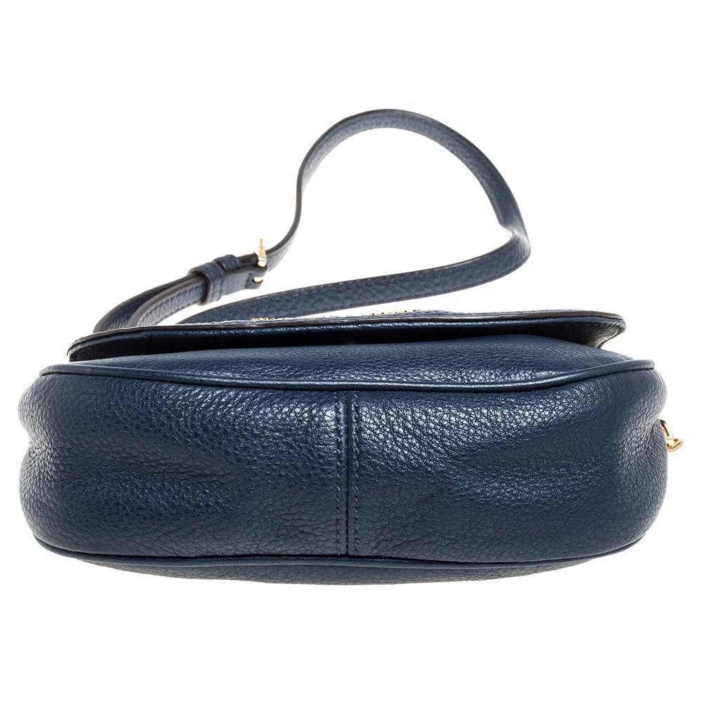 Michael Kors Blue Leather Flap Crossbody Bag For Women - Image 6