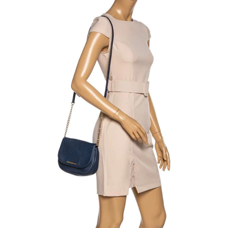 Michael Kors Blue Leather Flap Crossbody Bag For Women - Image 2