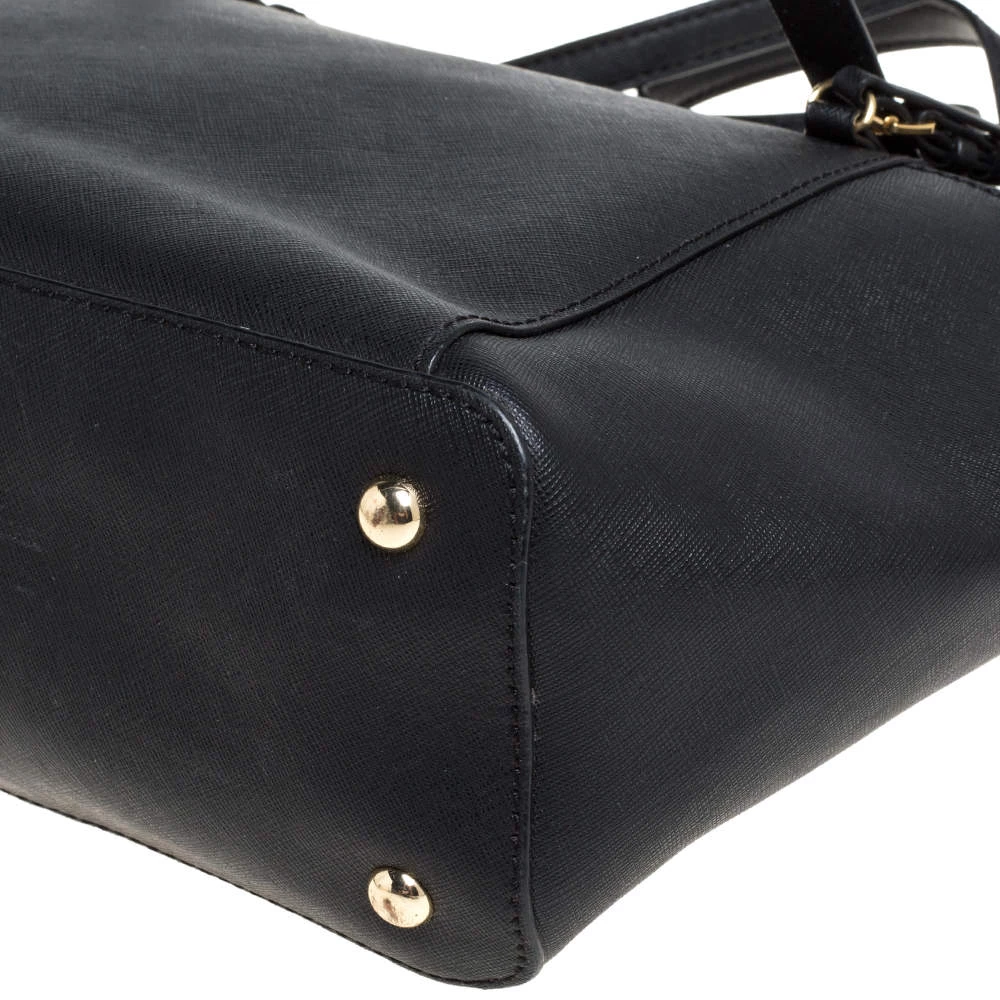 Michael Michael Kors Black Leather Medium Jet Set Top Zip Tote For Women - Image 11