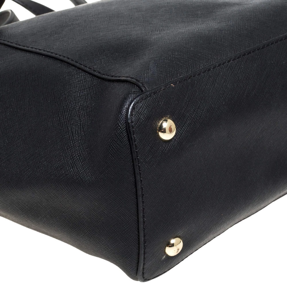 Michael Michael Kors Black Leather Medium Jet Set Top Zip Tote For Women - Image 10