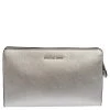 Michael Kors Metallic Silver Leather Crossbody Bag For Women