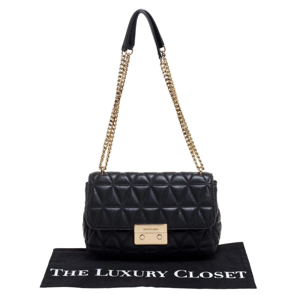 Michael Kors Micheal Kors Black Leather Large Sloan Shoulder Bag For Women - Image 9