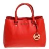 Michael Kors Orange Leather Medium Sutton Tote For Women